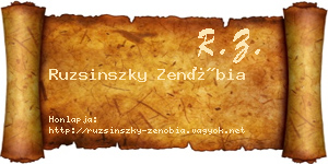 Ruzsinszky Zenóbia névjegykártya
